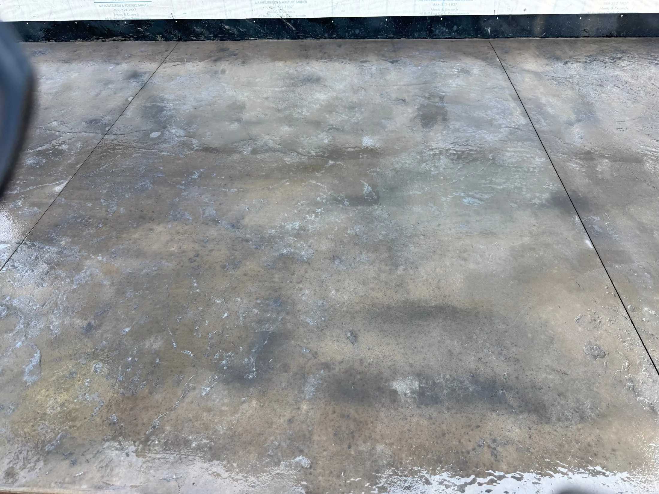 Stamped concrete surface at the Isle patio.